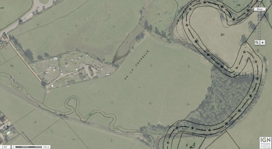 L'emplacement approximatif de la chapelle